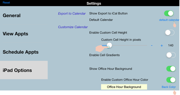 Click to zoom iPad Options