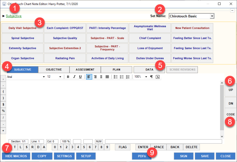 Chart Note Editor